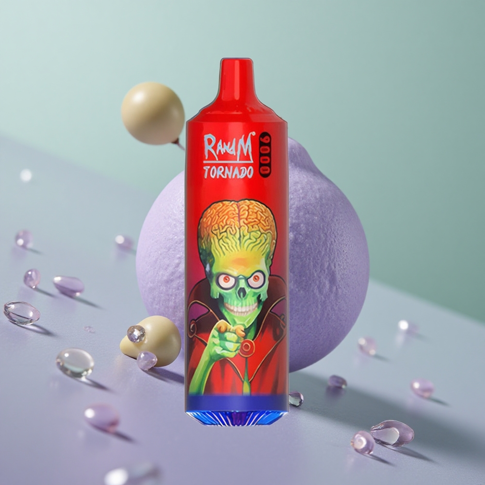 RandM Fumot Tornado 9000 לַחַת קֶרַח מְטֻשׁטָּשׁ עם סוללה 850 ומסך RGB חלק