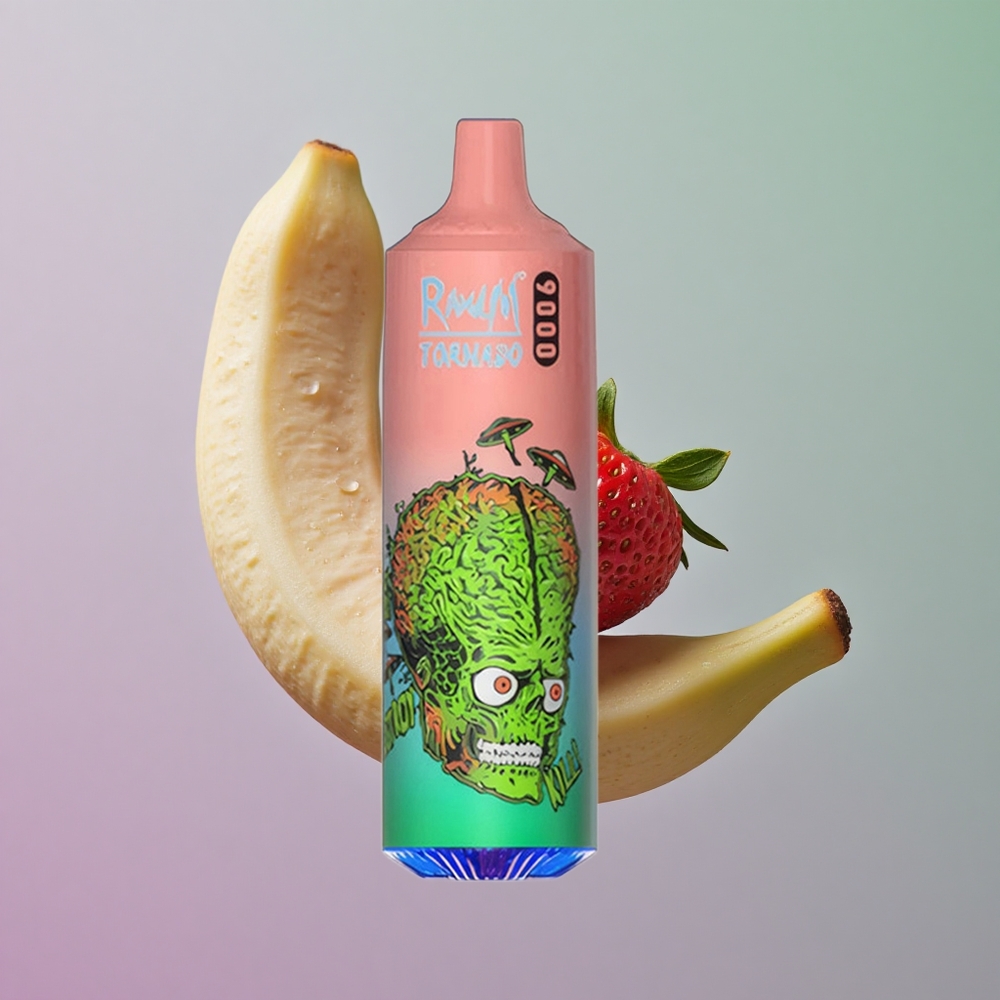 RandM Fumot Tornado 9000 תות בננה עם סוללה נטענת וסליל רשת